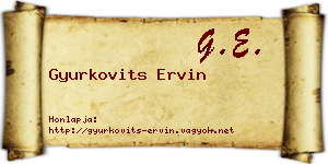 Gyurkovits Ervin névjegykártya