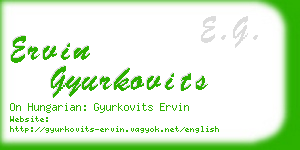 ervin gyurkovits business card